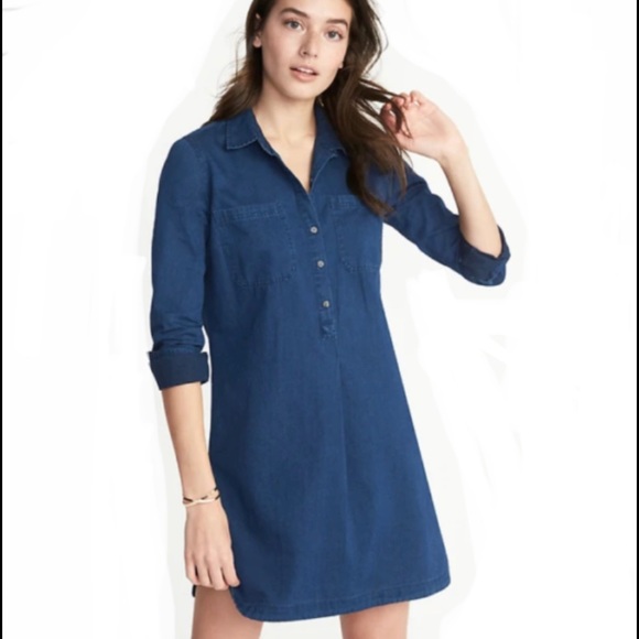 🌿 Old Navy Dark Chambray Jean Dress